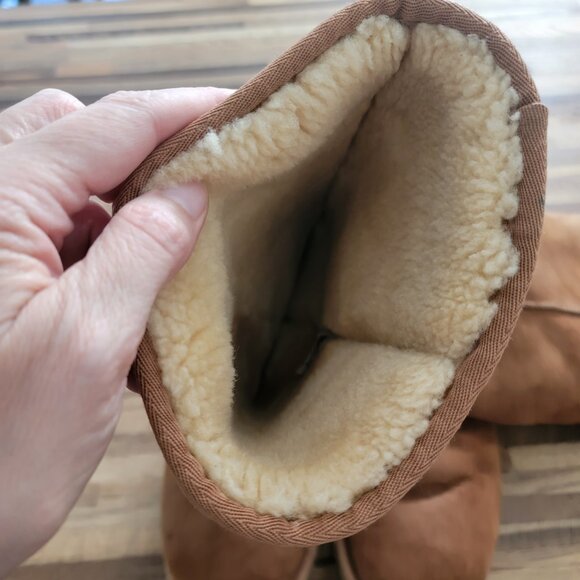 UGG Classic Tall 5815 Suede & Shearling Lined Boots in Chestnut Brown Color - Picture 9 of 12